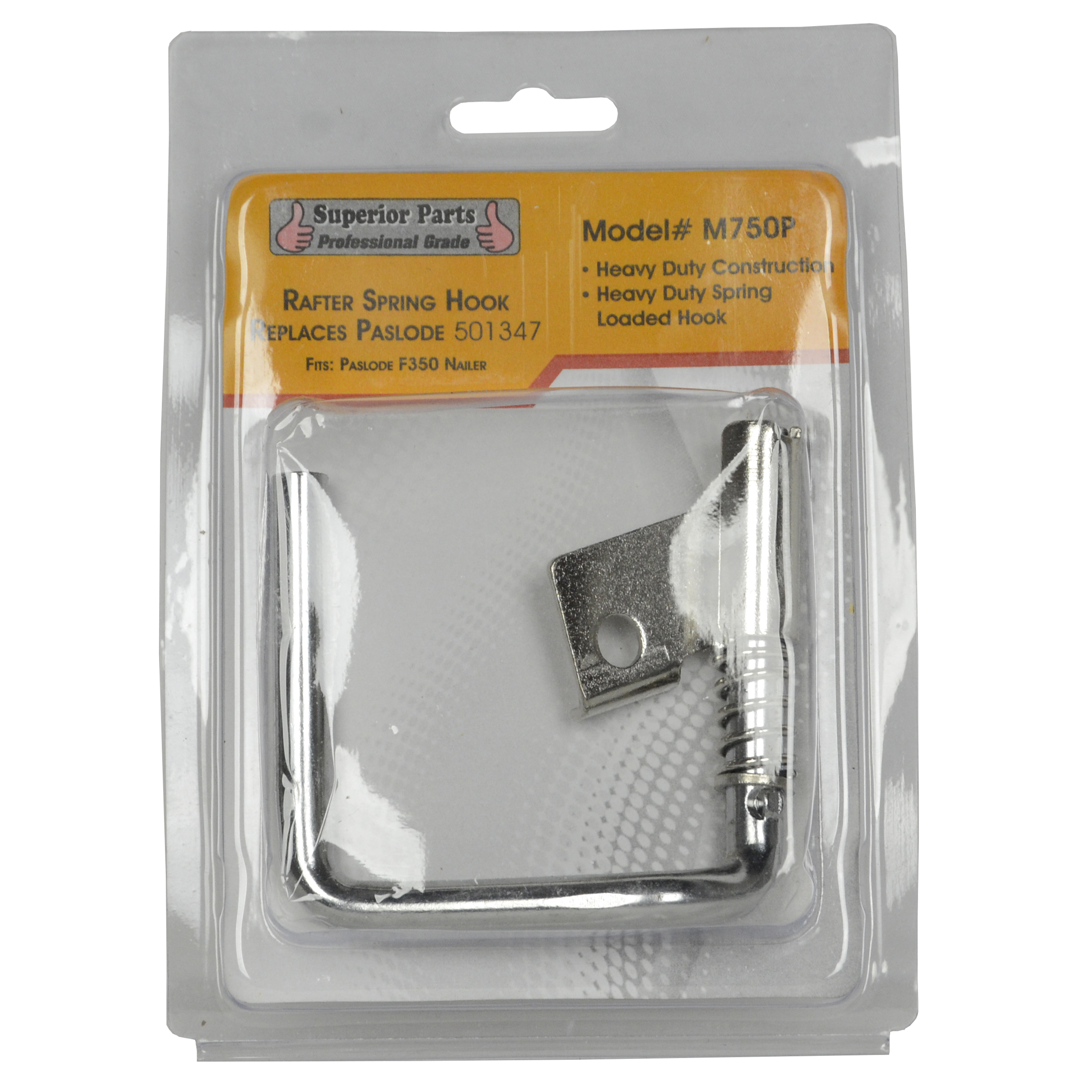 M750P Spring Loaded Rafter Hook For Paslode F350S Coil Nailer – Retractable, Tool-Safe, Hangs From Joists & Trusses