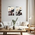 thumbnail image 2 of ZHONGYUTONG 2 Pieces African American Wall Art Black Woman with Flower Hair Picture Black White Gray Wall Decor African Gril Canvas Print Home Decor Framed (24"x36"x2PCS), 2 of 5