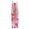 thumbnail image 2 of Mono sin mangas para mujer VISgogo con estampado floral, versión de pierna ancha, tirantes finos, ropa de verano VISgogo  moda, 2 of 5