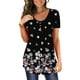 thumbnail image 2 of Moda Mujer Causal Rounk Cuello Impresión Blusa Manga Corta Camiseta Verano Tops Fridja bn5453, 2 of 7