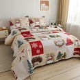 thumbnail image 5 of Smuge Christmas Bedding Sets King Size Reversible Deer Quilt Set Snowflake Xmas Bedspread Deer Coverlet Set with 2 Pillow Shams, Beige Red Car, 5 of 10
