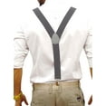 thumbnail image 2 of FANNYC Men's Y Shape Suspenders Adjustable Elastic Strap 3 Strong Clips Braces Casual & Fomal Y Back Suspender, Black/White/Red/Grey, 2 of 7