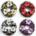 thumbnail image 5 of Wisremt 16" Christmas Wreath Artificial Wreath with Poinsettia,  Berries and Balls, Christmas Decor Wreath for Front Door Wall Window, 5 of 5