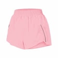 thumbnail image 5 of COMVALUE Womens Running Shorts with Zipper Pockets 3"/5" High Waisted Athletic Gym Workout Shorts for Women with Liner Pink XL, 5 of 5