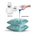 thumbnail image 6 of Outdoor Pillows Waterproof, Teal Summer Palm Tree Throw Pillows with Inserts Included, Coastal Beach Tropical Botanical Vintage Indoor Outdoor Decorative Lumbar Pillow for Bed/Couch 18"x18", 2Pcs, 6 of 8