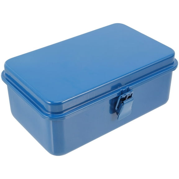 Amosfun Vintage Metal Tool Box Sturdy Iron Tool Case for Household Repairs