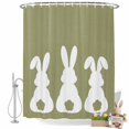 thumbnail image 2 of Easter Shower Curtain Easter Bunny Butt Shower Curtains for Bathroom Decor, Waterproof Polyester Shower Curtain Set with Hooks, Extra Long 72" x 96" Rabbit Sage Green, 2 of 9