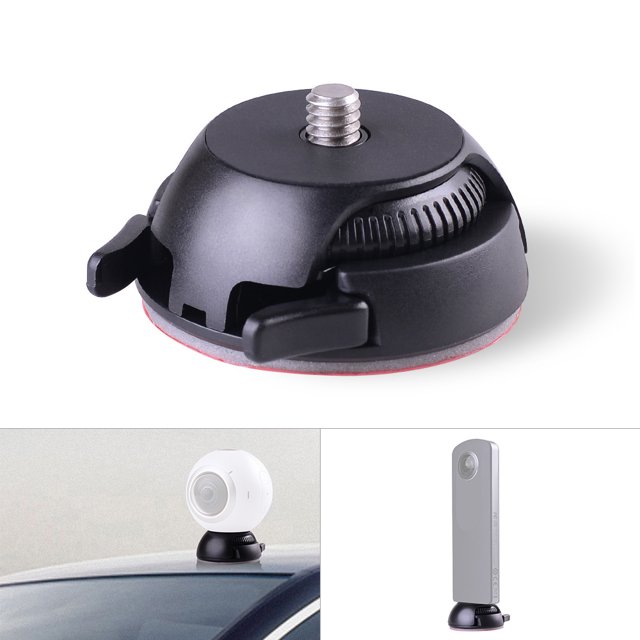 Riwcyla Quick Release Mount Holder Including Buckle + Flat and Curved Base Adhesive Tape Replacement for Gear 360 Ricoh Theta SSCM15 & Sports Action Panoramic w/ 14