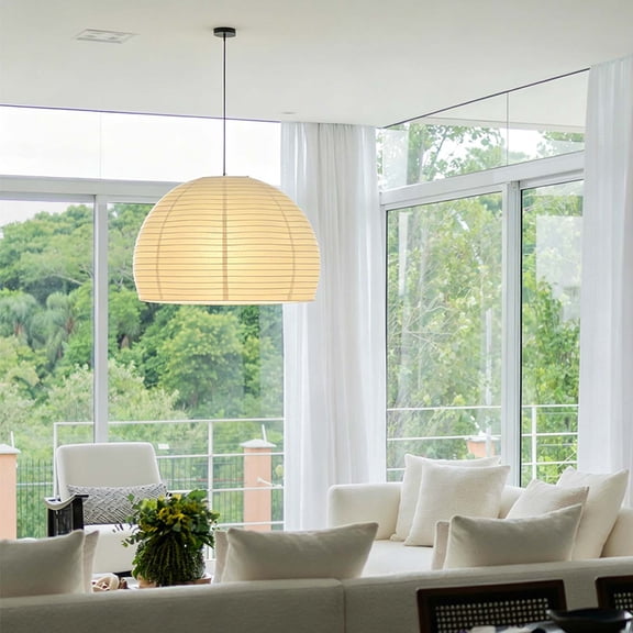 Large 18" Ceiling Light Cover Replacement Livng Room Paper Lanterns Lampshades,Pure White,Handmade 1Pcs