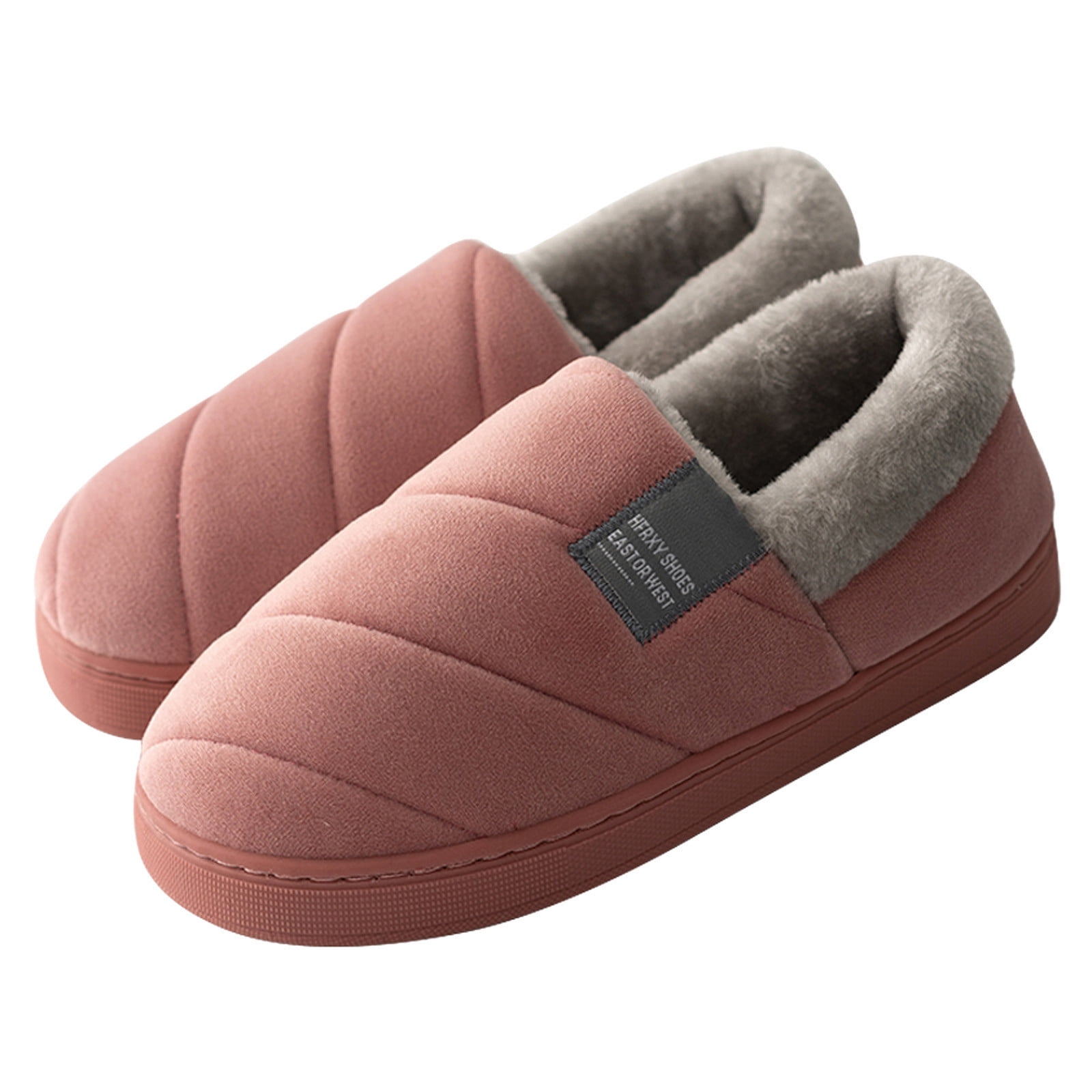 Pantoufles D'hiver Pour Femme Et Homme - Couple - Fourrure Douce - Semelle Caoutchouc - Chausson Maison Chaud - Bout Rond - Taille Plus Petite