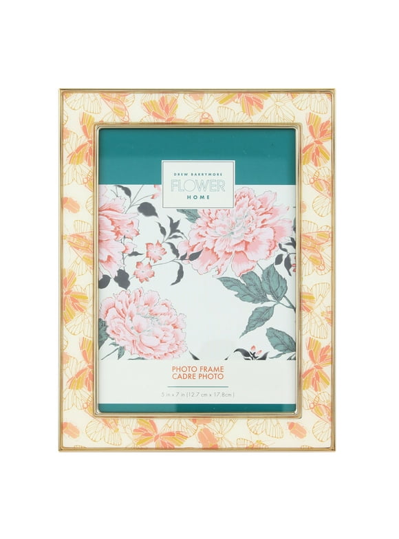 Drew Barrymore Flower Home 5x7 Rectangular Metal Table Top Single Picture Frame, Cream