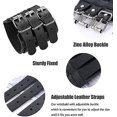 thumbnail image 2 of One Bear Pulsera de cuero genuino para hombres y mujeres, correa triple ancha, pulsera, brazalete, guantelete, accesorio, cinturón de armadura para brazo, pareja unisex, negro, 2, 2 of 4