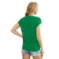thumbnail image 6 of Uvplove 2025 Womens Cap Sleeve Top Hollow Out Knit Short Tee Shirts Tunic Bright Green-S, 6 of 12
