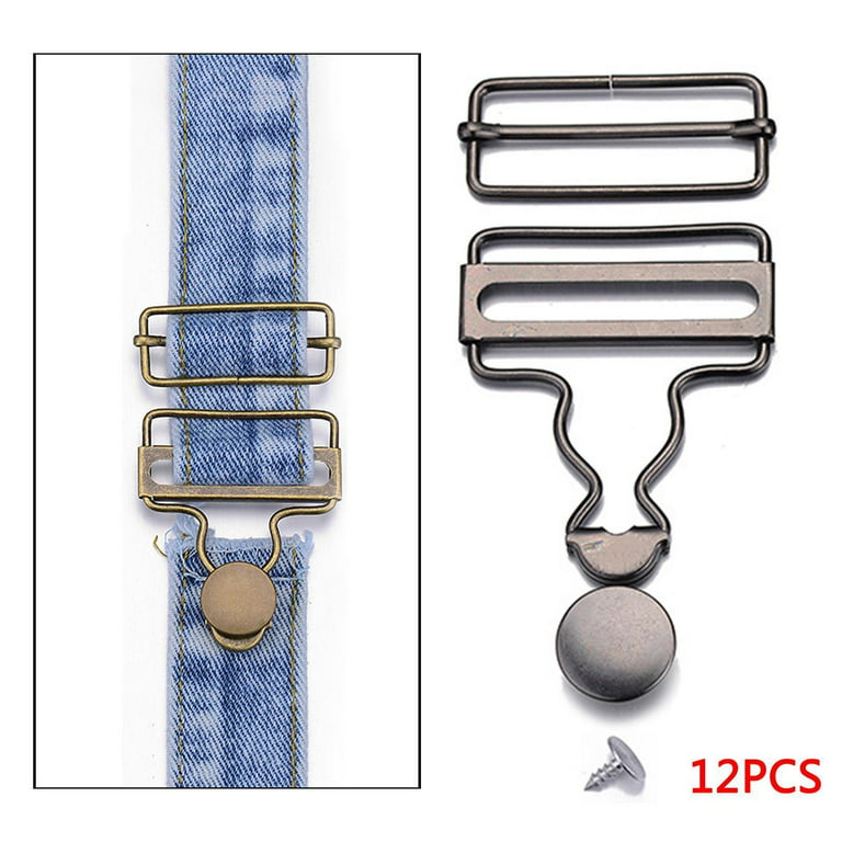 38mm / 1.5 Metal Dungaree Buckles, Clips, Fasteners With Slider in SILVER  Colour Metal, Suitable for 1 Straps, Aprons Overalls Workwear 
