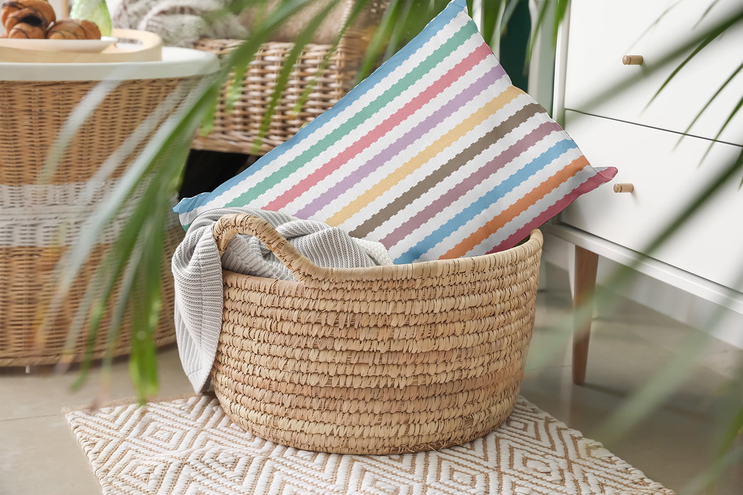 20" x 14" Simply Daisy Zippy Stripe Polyester Indoor/Outdoor Pillow, Spring Green Qty 1