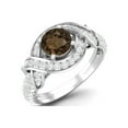 thumbnail image 2 of Estate Ring 6MM Round Smoky Quartz 925 Sterling Silver Women Valentines Day Gifts Ring, 2 of 4