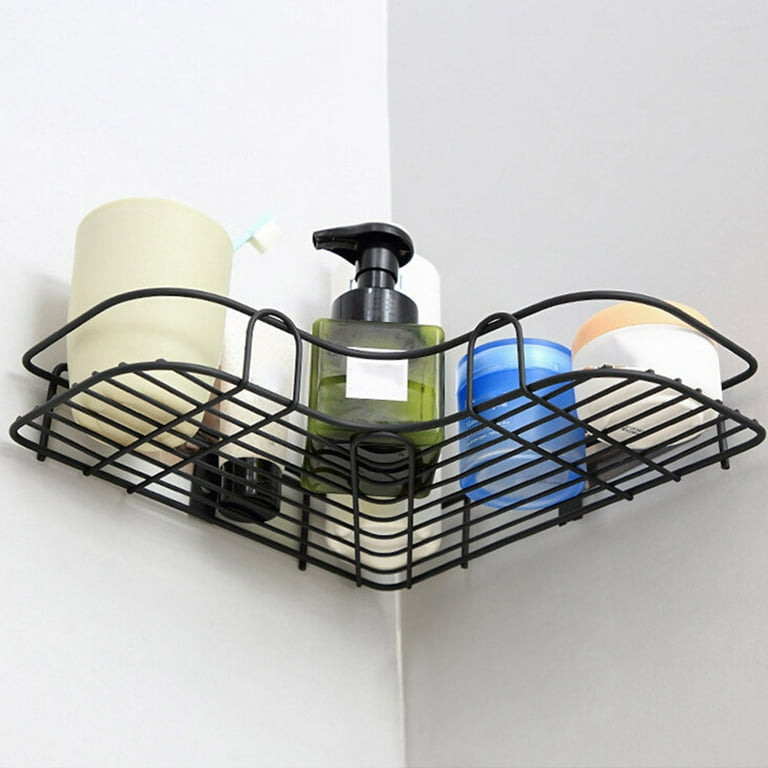 1pc Bathroom/kitchen Wall Mounted Triangular Storage Rack With