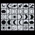 thumbnail image 6 of 3x3 Inch Star Moon Cloud Painting Stencils, 60 Pack Paint Stencils Reusable Painting Template Stencil, White, 6 of 6