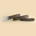 thumbnail image 3 of YUUZONE Vintage Western Belt Cowboy Belts For Men Western Engraved Flower Buckle Belt, 3 of 7