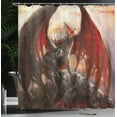 thumbnail image 4 of Ambesonne Fantasy Shower Curtain, Dragon Mountain Myth, 69"Wx70"L, Multicolor, 4 of 5
