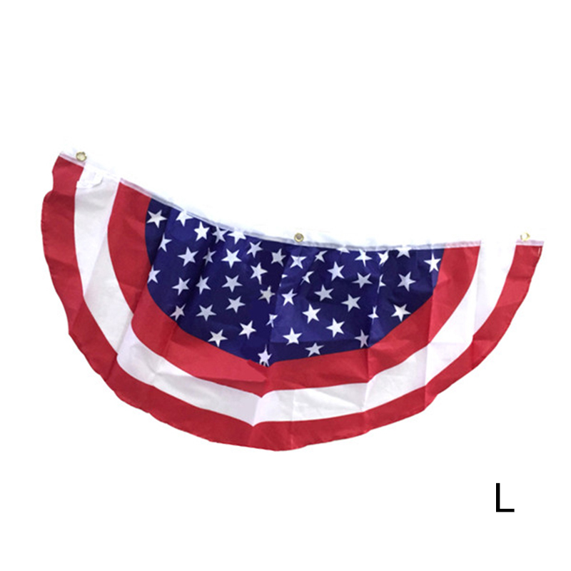 US Bunting Flag Stars Stripes American Flag Polyester Fanshaped Semi