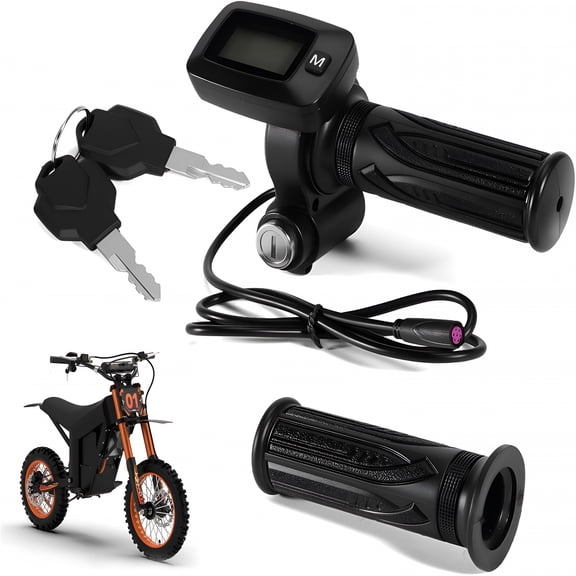 LADYGYM Bike Throttle 48V w/LCD Display M Button-Keyless and Left Side Grips Fits for Electric Bike Only (New Version)