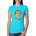 thumbnail image 1 of Wild Bobby, Betty Boop Good Vibes Only Betty Boop Womens Slim Fit Junior Tee, Tahiti Blue, XX-Large, 1 of 5