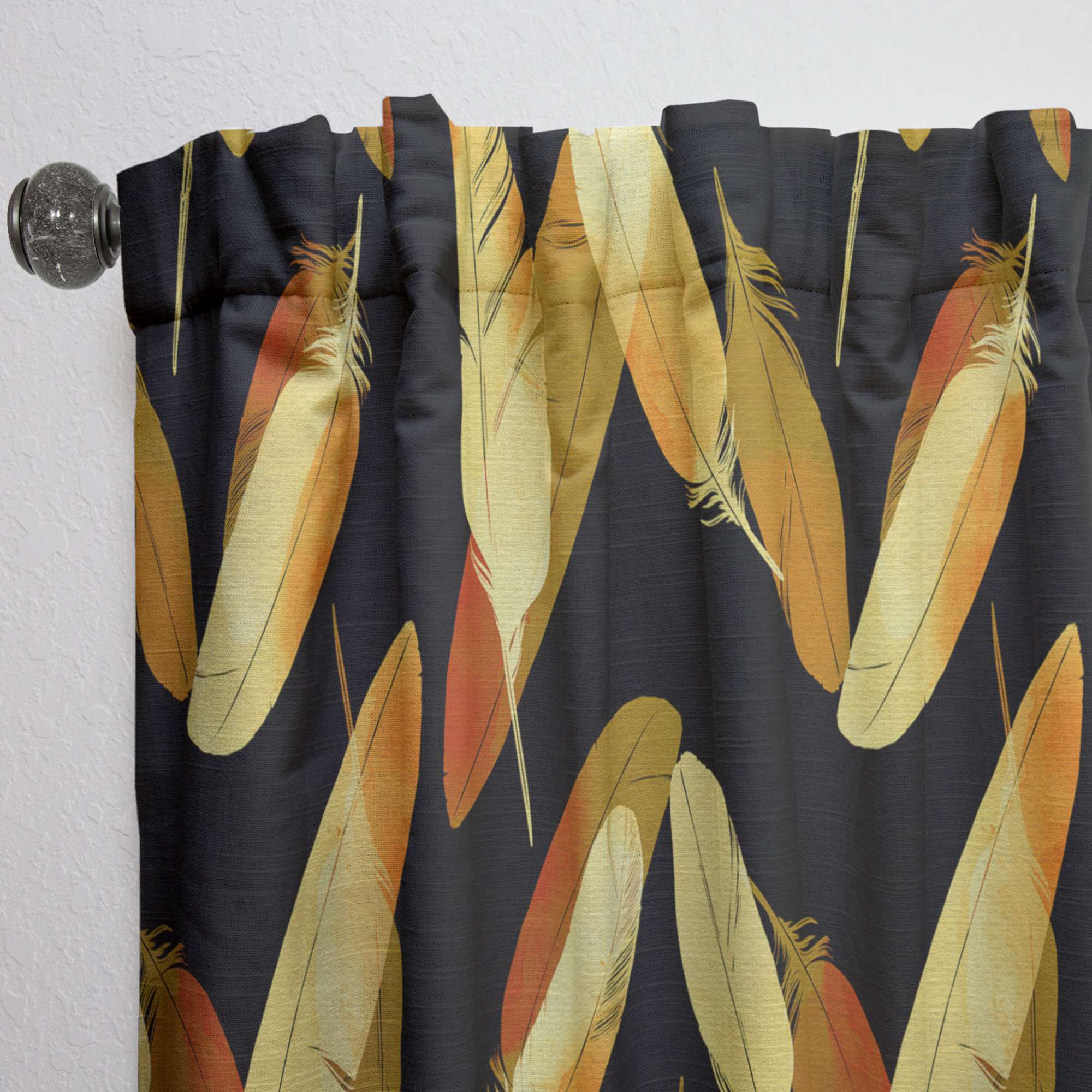 Designart 'Bird Feathers VI' Southwestern Curtain Panel