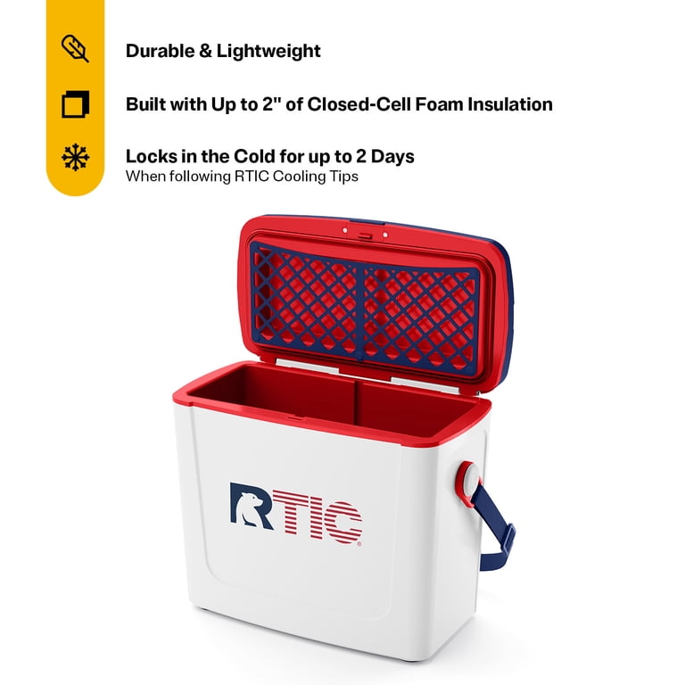RTIC Road Trip 16 Qt Hard-Sided Cooler, Fits 20 Cans, RTIC Flag