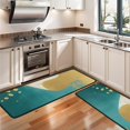 thumbnail image 3 of Kitchen Rugs Sets Of 2,Teal and Gold Marble Wavy Lines Pattern Anti Fatigue Kitchen Mat Rugs Non Slip Washable,Decorative Kitchen Floor Mats for Kitchen,Sink,Laundry,17"x47"+17"x47", 3 of 5