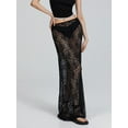 thumbnail image 3 of LMLYSoH Women's Lace Long Skirts Vintage High Waist Solid Color See-Through Midi Skirts Slim Fit Skirts, 3 of 9