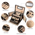 thumbnail image 2 of 3 Layers Jewellery Box, Lockable Women Jewelry Case Storage Organizer with Drawers for Earrings Rings Necklace, 2 of 7