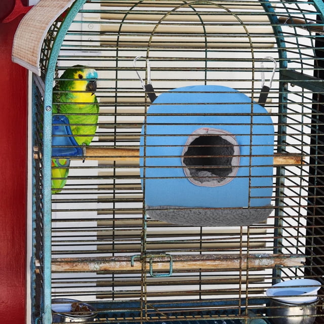 OULII Nido Suspendido Azul Para Pájaros Con Material Resistente Y Para
