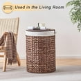 thumbnail image 6 of Casa Pura Furniture Handwoven Round Water Hyacinth Laundry Hamper with Lid, 90L Wicker Storage Basket with Handles, No Assembly Needed for Bedroom Bathroom Home Organization, 6 of 8