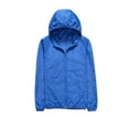 thumbnail image 2 of ChicHaven Womens Rain jacket with Hood Waterproof Lined Raincoat Windbreaker Travel Button Zip Up Trench Outdoor Coats Royal Blue 2XL, 2 of 7