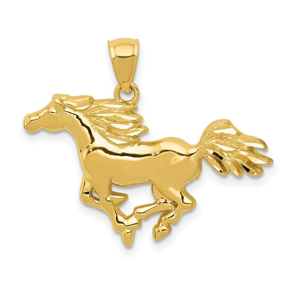 Finest Gold 14K Yellow Gold Polished Horse Pendant