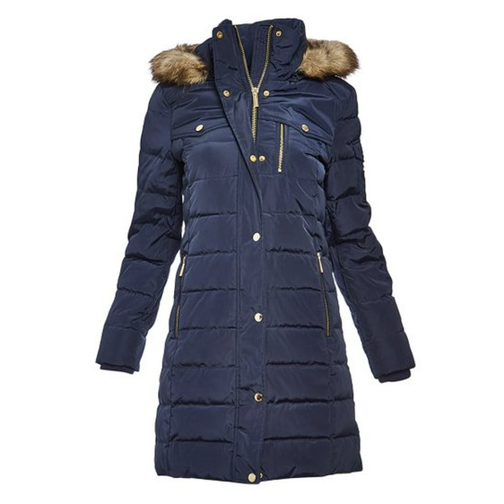 Michael Kors - Navy Michael Kors Jackets for Women Hooded Winter Puffer ...