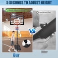 thumbnail image 5 of Portable Basketball Hoop Outdoor, SEGMART 3.3Ft-10Ft Height Adjustable Swimming Pool Basketball Hoop Goal System with PE Backboard for Kids Youth Adults Play in Backyard/Courts/Indoor, 5 of 10