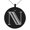 Black, variant on Stainless Steel Letter N Initial Metro Retro Monogram Engraved Small Medallion Circle Charm Pendant Necklace