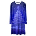 thumbnail image 4 of Splozh Robe de Noël pour Bébé Fille Robe de Noël pour Fille Imprimé Bal Fête Fête de Noël Robes pour Fille Bleu, 17-18 Ans, 4 of 5