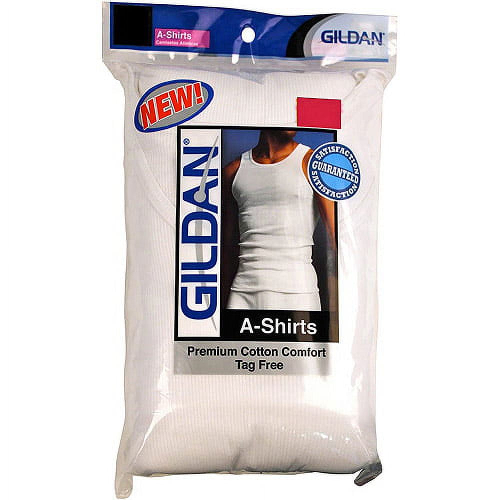 Gildan Men's 100% Premium Cotton Tagless A-Shirt, 5 Pack