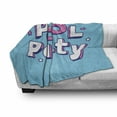 thumbnail image 3 of Pool Party Soft Flannel Fleece Throw Blanket, Cartoon Calligraphy Pool Party Text and Tiny Stars, Cozy Plush for Indoor and Outdoor Use, 50" x 60", Deep Sky Blue Pink, by Ambesonne, 3 of 6
