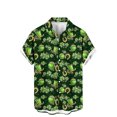 thumbnail image 3 of JURANMO 50 Percent Off Deals Today Mens Saint Patricks Day Hawaiian Shirt Funny Clover Graphic Tees Tops Casual Short Sleeve Button Down Bowling Shirts White M, 3 of 7