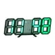 thumbnail image 2 of Reloj de mesa Reloj despertador electrónico Brillo ajustable Reloj de pared LED Reloj de pared digital para sala de estar Decoración del dormitorio Negro y verde, 2 of 8