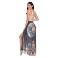 thumbnail image 3 of FORMRS Womens Long Sarong Beach Wrap Semi-Sheer Bikini Skirt Bathing Swimsuit Cover Up, Sitting on The Moon, 3 of 7
