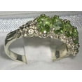 thumbnail image 4 of LBG British Made 10k White Gold Natural Peridot Womens Eternity Ring - 33 size options - Size 8, 4 of 7