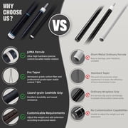 KONLLEN Carbon Fiber Pool Cue Stick with 11.8mm white Low Deflection Hand-Made Inlay Billiard Cue