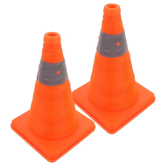 HOMEMAXS  2 Pcs Reflective Traffic Safety Cone Emergency Road Cones Small