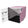 thumbnail image 3 of Animal Art Dog Crate Cover, Panda Bears Playing with Bamboo Sleeping and Loving Each Other, Easy to Use Pet Kennel Cover for Medium Large Dogs, 35" x 23" x 27", Pale Pink Multicolor, by Ambesonne, 3 of 6