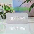 thumbnail image 5 of Digital Wooden Alarm Clock, Electronic LED Desktop Clock with Temperature Humidity Time Display, 5 of 5